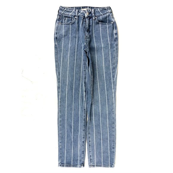 PacSun Denim - PACSUN Mom Jean Pinstripe Pattern High Waist Strip
